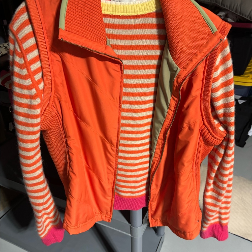 Tommy Hilfiger Orange and Yellow Striped Knit